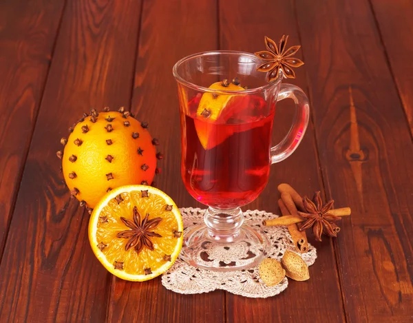 Glass of mulled wine — Stock Photo, Image