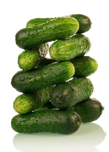 Cucumbers stack tower — Stock Photo, Image