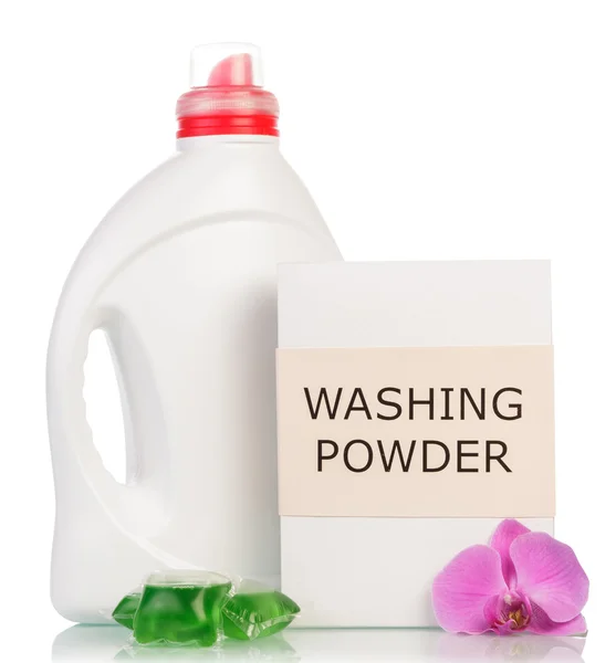 Washing powder and Cleaning item — Stock Photo, Image