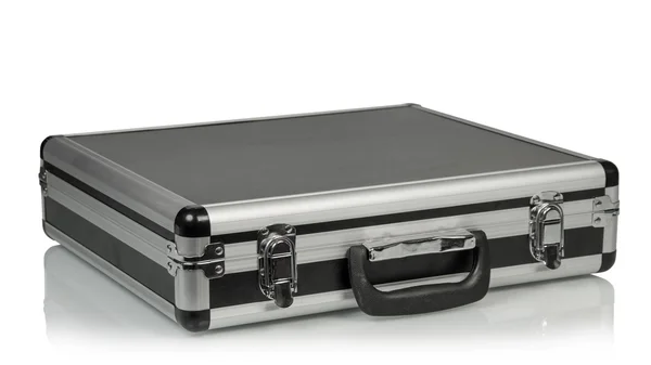 Silver steel suitcase — Stock Photo, Image