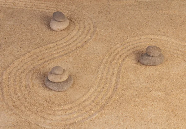 Mentalidad zen en la arena — Foto de Stock