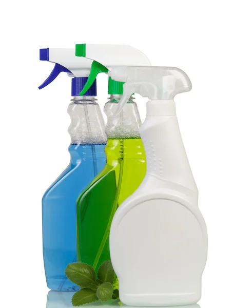 Botellas de spray limpiador — Foto de Stock