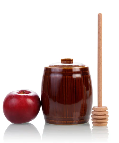 Sweet honey and apple — Stock Photo, Image