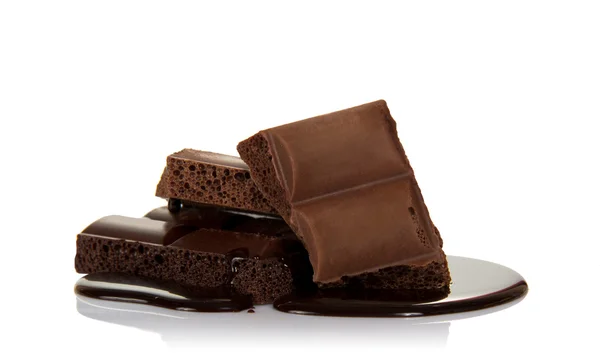 Geschmolzene Schokoladenscheiben — Stockfoto