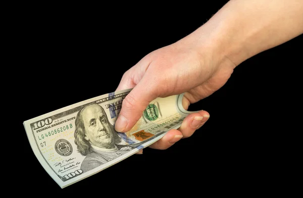 Χρήματα στο ανθρώπινο χέρι — Φωτογραφία Αρχείου