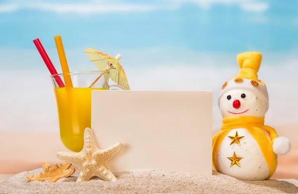 Коктейль, снеговик и морская звезда — стоковое фото