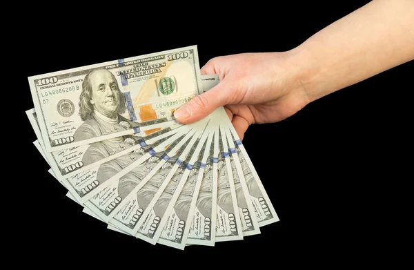 Geld in menschlicher Hand — Stockfoto