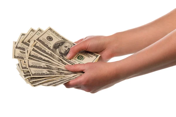 Money in human hands — Stock Photo, Image