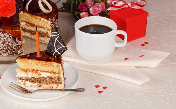 Dessert kaka på bordet — Stockfoto