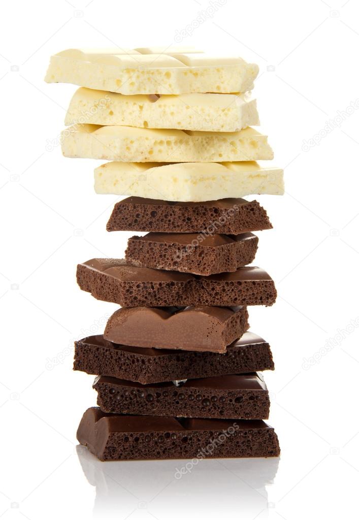 Chocolate tower isolated
