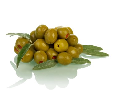 Beyaz üzerine zeytin yığını