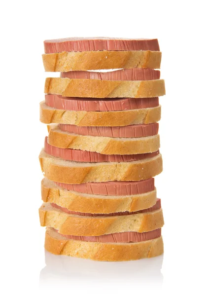 Hög med aptitretande smörgåsar — Stockfoto