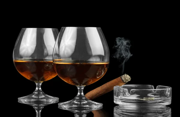 Two Glasses of cognac — Stock Photo, Image