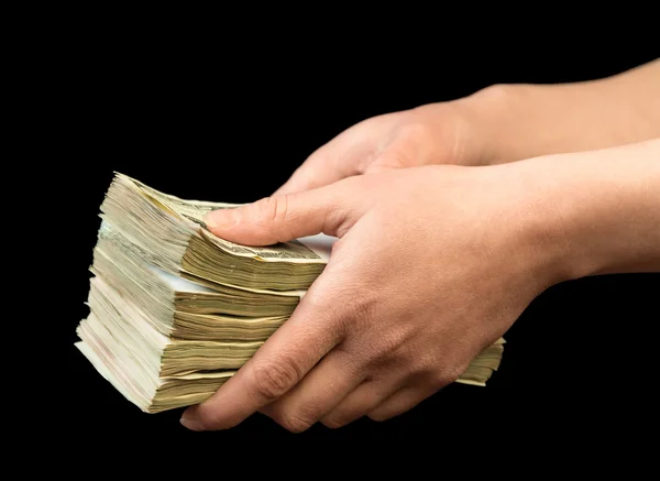 Χρήματα σε ανθρώπινα χέρια — Φωτογραφία Αρχείου