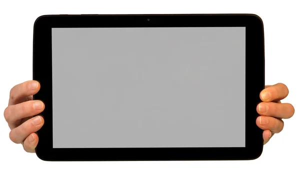 Manos usando tableta PC — Foto de Stock