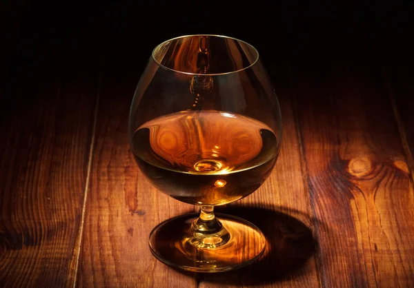 Glass of cognac closeup — Stock Photo, Image