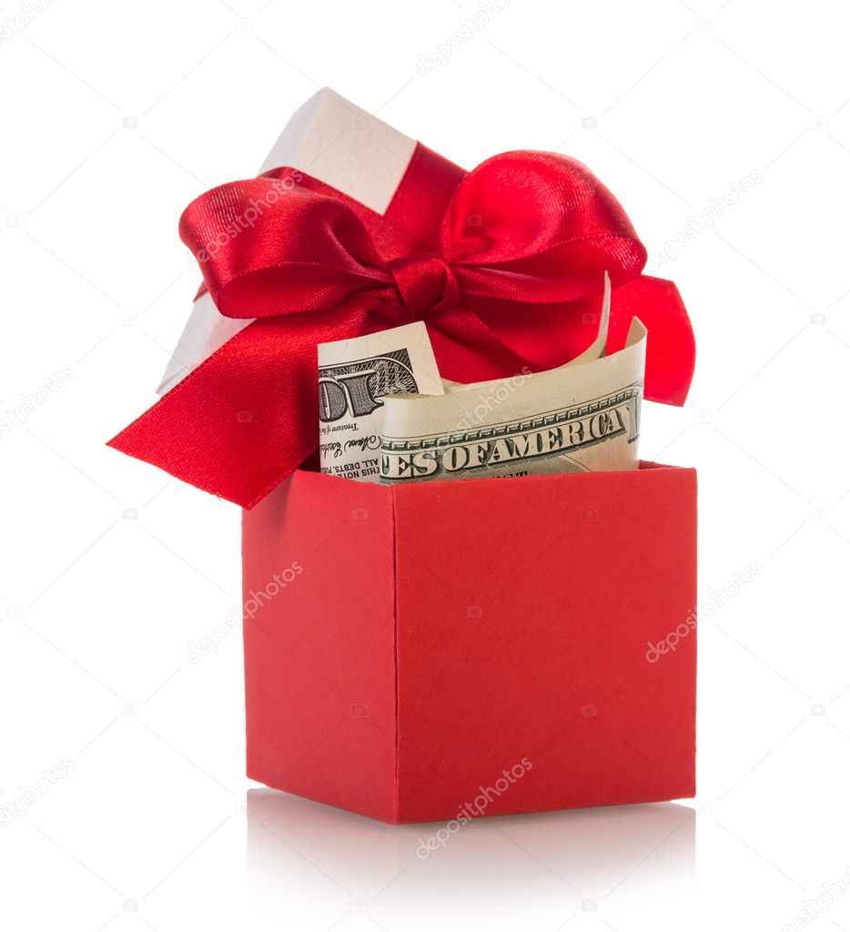 Gift box with banknotes