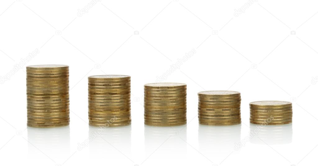 Coins stacks, isolated