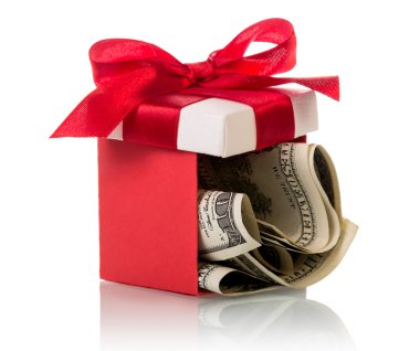 Doları banknot hediye kutusunda