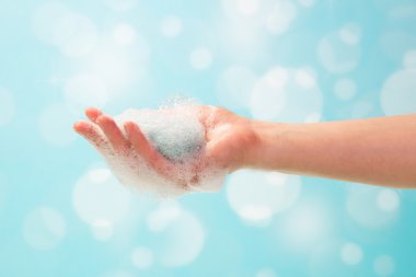 Hand and soap foam clipart