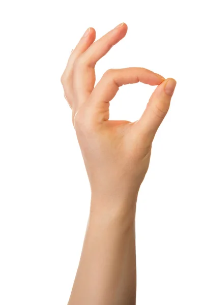 Hand in ok sign isolated — Stock Photo, Image