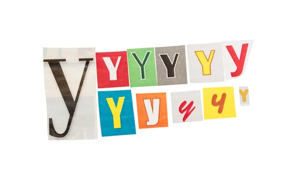 Letters Y from newspapers — Stock Photo, Image