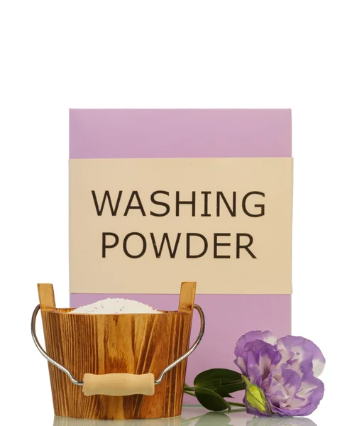 Washing powder and flower — Stock Photo, Image
