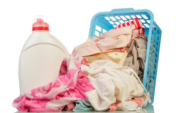 Clothes and washing powder — Stock Photo, Image