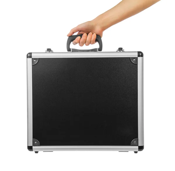 Male hand holding briefcase — Stock Photo, Image