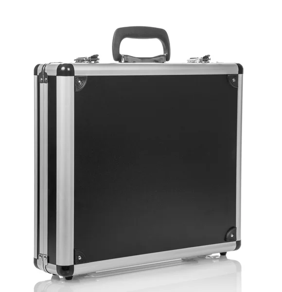 Silver steel suitcase — Stock Photo, Image