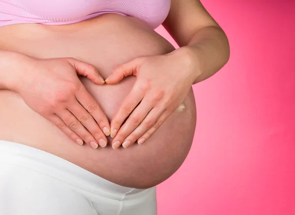 Břicho těhotné ženy — Stock fotografie