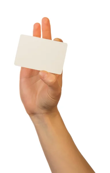 Blank card in hand — Stock Photo, Image