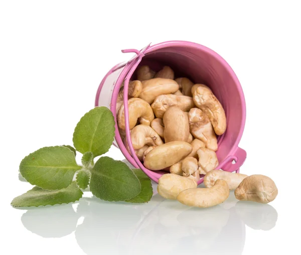 Pistachio nuts in a bucket — Stock Photo, Image