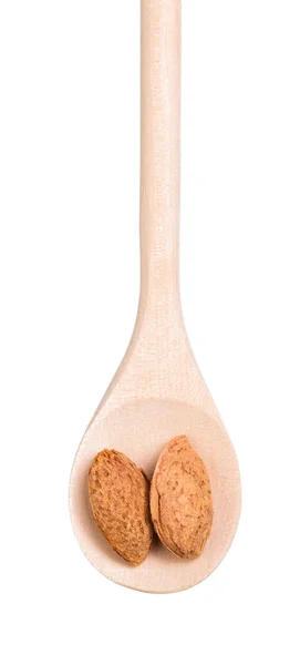 Nuts in wooden spoon — Stock Photo, Image