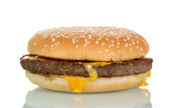 Sajtburger közelről fehér — Stock Fotó