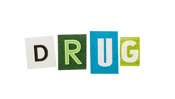 Drug inscription made with cut out letters — Stockfoto