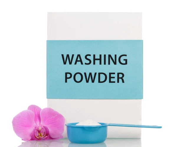 Washing powder with orhid flower — Stock Photo, Image