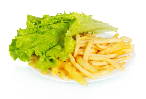 Välsmakande pommes frites på tallrik — Stockfoto