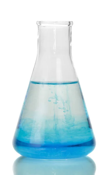 Provetta con liquido blu — Foto Stock