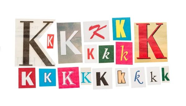 K cut out letter — Stock Photo, Image