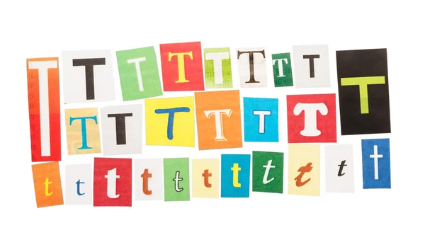 The set of letters "T" isolated — Stock Photo, Image