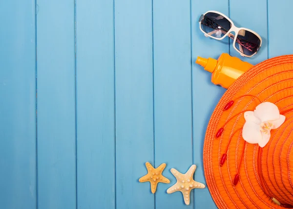 Items for relaxing on beach — Stock Photo, Image