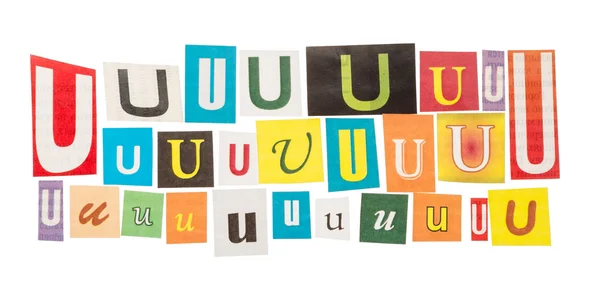 U cut out letters set — Stock Photo, Image