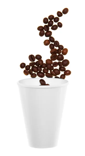 Coffee cup with  beans — Stock Photo, Image