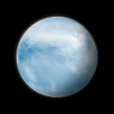 Exoplan- Siyah Arkaplan ile Gaz Devi