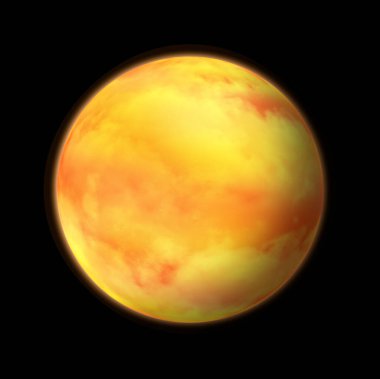 Exoplan- Siyah Arkaplan ile Gaz Devi