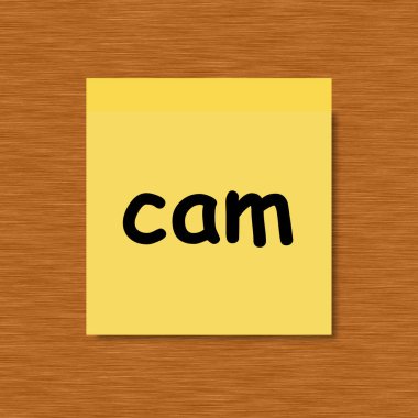 Cam - Tahta Arkaplan Üzerine Yapışkan Not