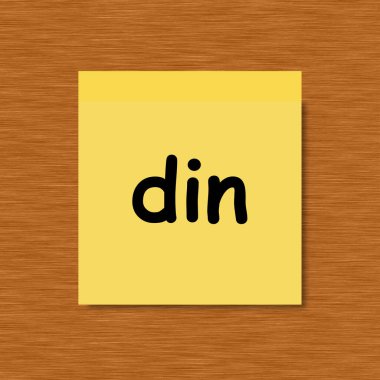 Din - Tahta Arkaplan Üzerine Yapışkan Not