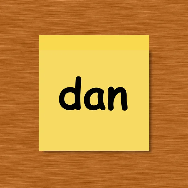 Dan Sticky Note Wooden Background — 图库照片