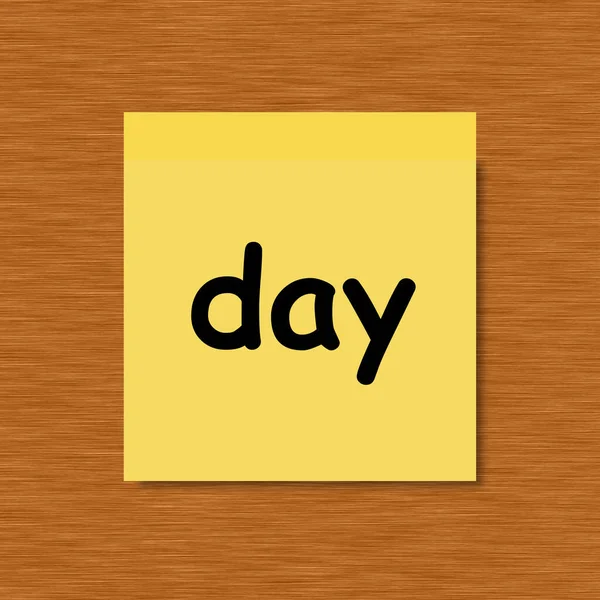Day Sticky Note Wooden Background — Stock Photo, Image